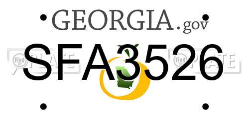 SFA3526 Georgia License Plate