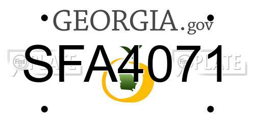 SFA4071 Georgia License Plate