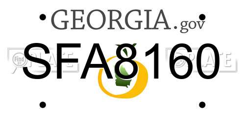 SFA8160 Georgia License Plate