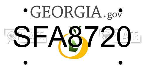 SFA8720 Georgia License Plate