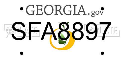 SFA8897 Georgia License Plate