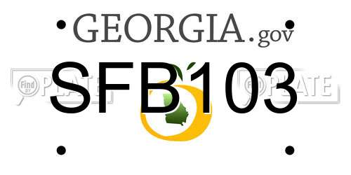 SFB103 Georgia License Plate