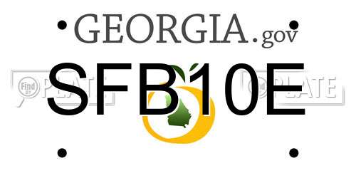 SFB10E Georgia License Plate