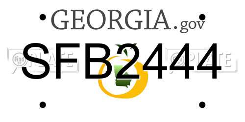 SFB2444 Georgia License Plate