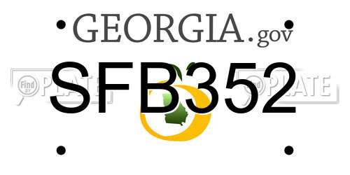SFB352 Georgia License Plate