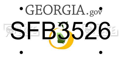 SFB3526 Georgia License Plate