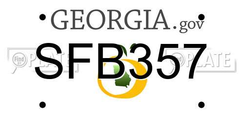 SFB357 Georgia License Plate