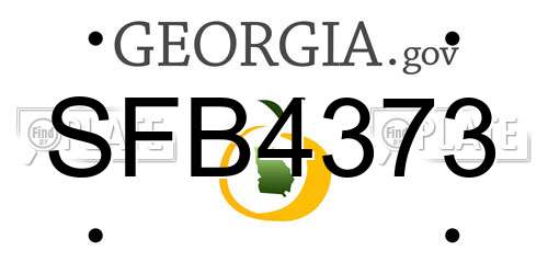 SFB4373 Georgia License Plate
