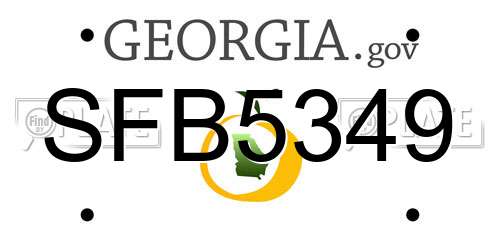 SFB5349 Georgia License Plate