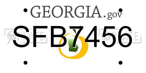 SFB7456 Georgia License Plate