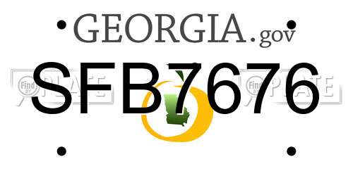 SFB7676 Georgia License Plate