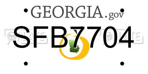 SFB7704 Georgia License Plate