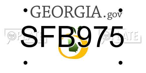 SFB975 Georgia License Plate