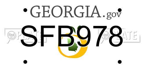 SFB978 Georgia License Plate