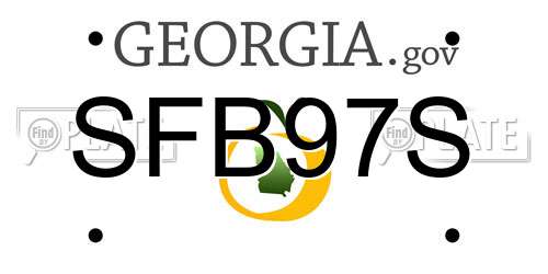 SFB97S Georgia License Plate