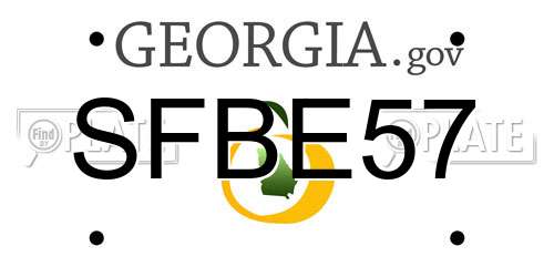 SFBE57 Georgia License Plate