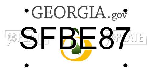 SFBE87 Georgia License Plate