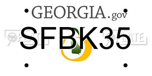 SFBK35 Georgia License Plate