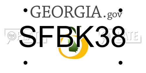SFBK38 Georgia License Plate