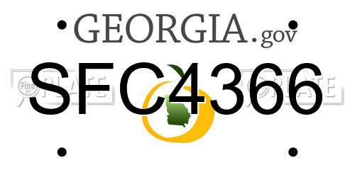 SFC4366 Georgia License Plate