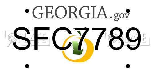 SFC7789 Georgia License Plate