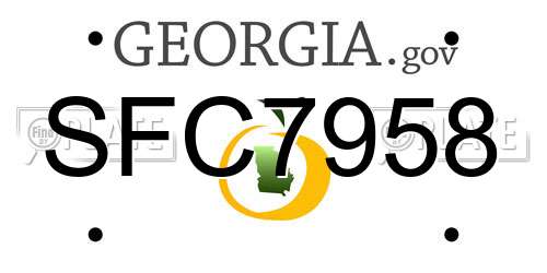 SFC7958 Georgia License Plate