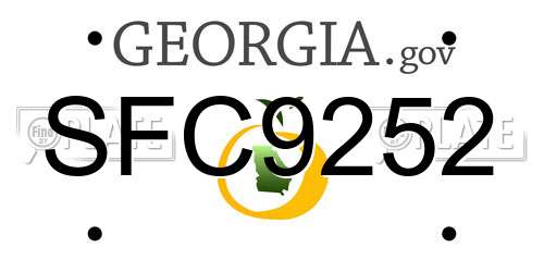 SFC9252 Georgia License Plate