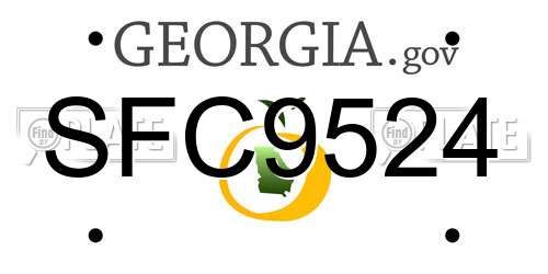 SFC9524 Georgia License Plate