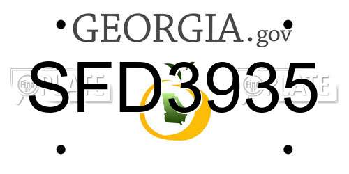 SFD3935 Georgia License Plate