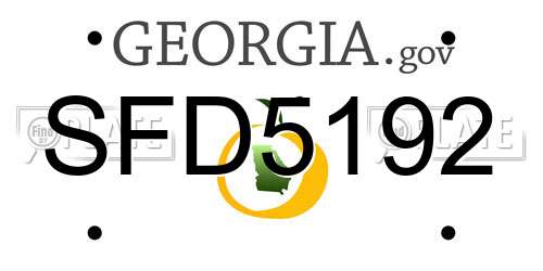 SFD5192 Georgia License Plate