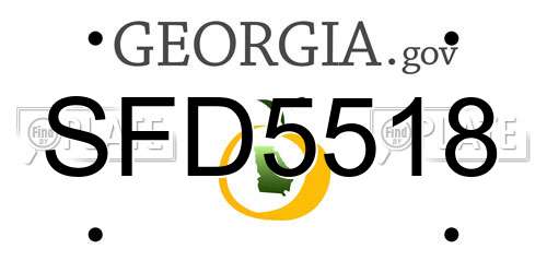 SFD5518 Georgia License Plate