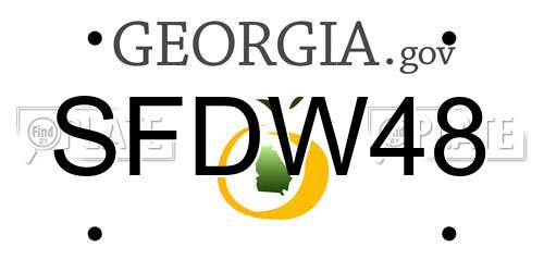 SFDW48 Georgia License Plate