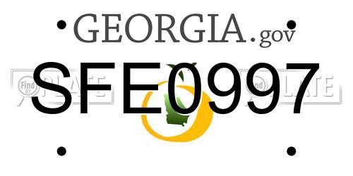 SFE0997 Georgia License Plate
