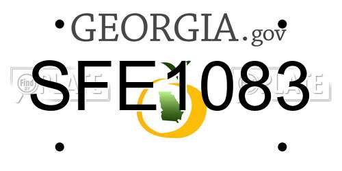 SFE1083 Georgia License Plate