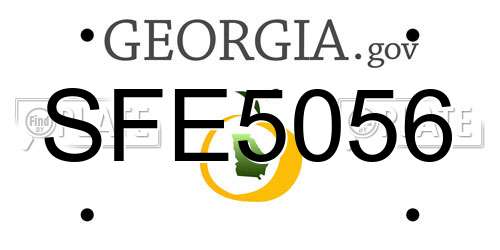 SFE5056 Georgia License Plate