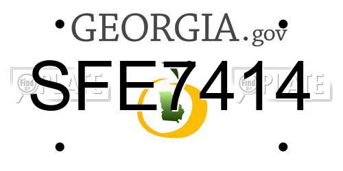 SFE7414 Georgia License Plate