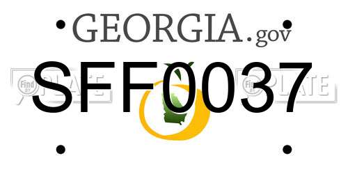 SFF0037 Georgia License Plate