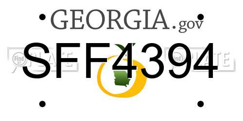 SFF4394 Georgia License Plate