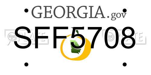 SFF5708 Georgia License Plate