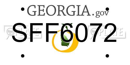 SFF6072 Georgia License Plate