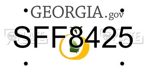 SFF8425 Georgia License Plate