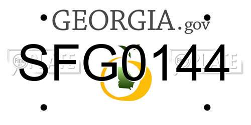SFG0144 Georgia License Plate