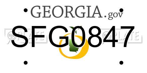 SFG0847 Georgia License Plate