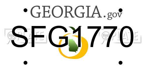 SFG1770 Georgia License Plate