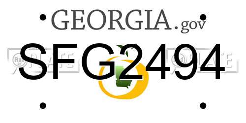 SFG2494 Georgia License Plate
