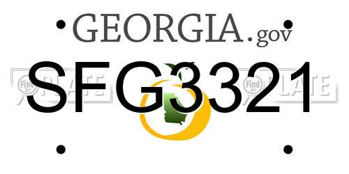 SFG3321 Georgia License Plate