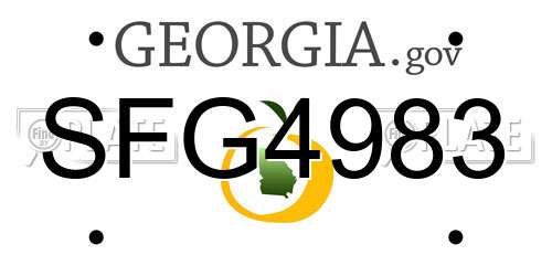 SFG4983 Georgia License Plate