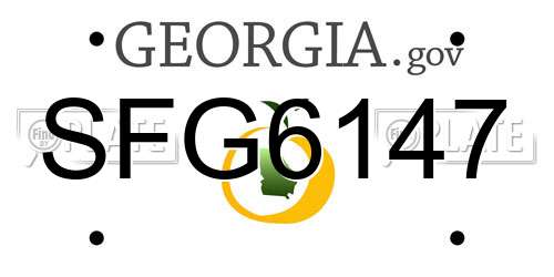 SFG6147 Georgia License Plate