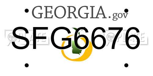 SFG6676 Georgia License Plate