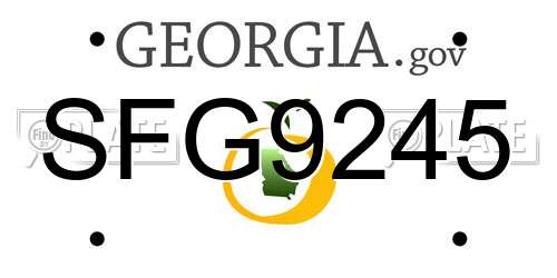 SFG9245 Georgia License Plate